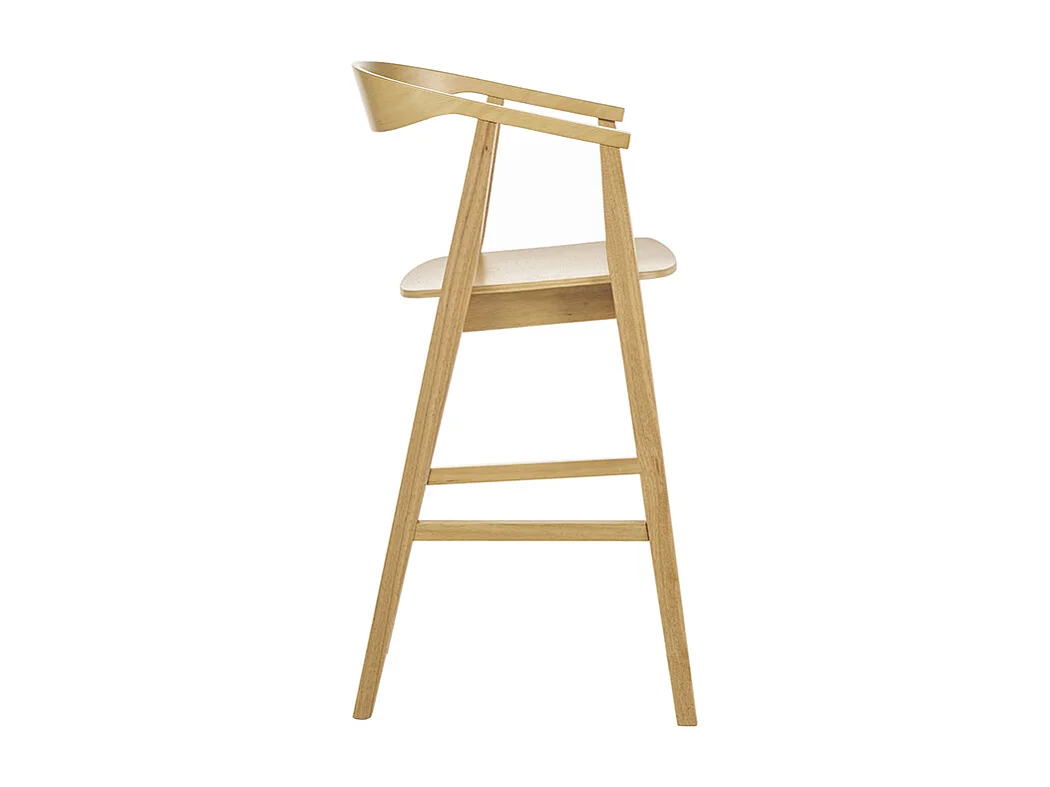 Skandinavische Barhocker aus hellem Holz (2er-Set) BAHIA