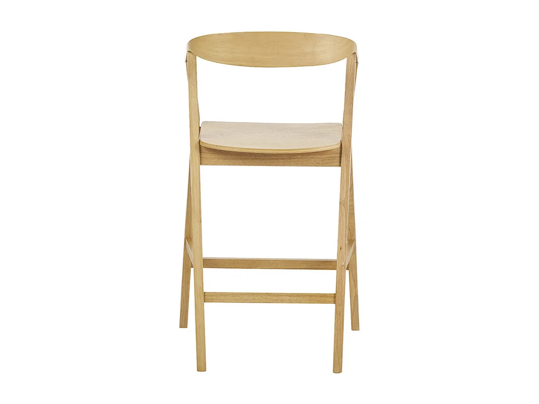 Skandinavische Barhocker aus hellem Holz (2er-Set) BAHIA