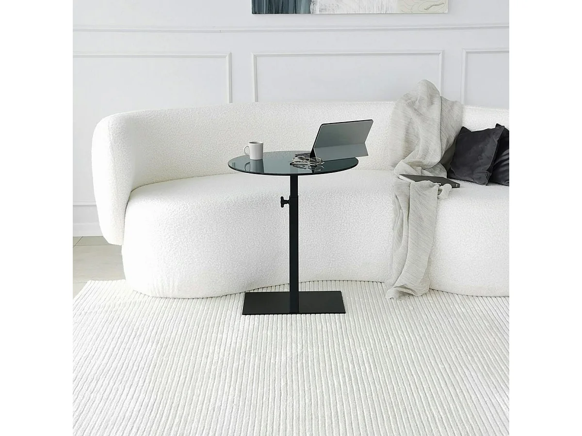 Table d'appoint ordinateur en verre teinté, réglable TULUM