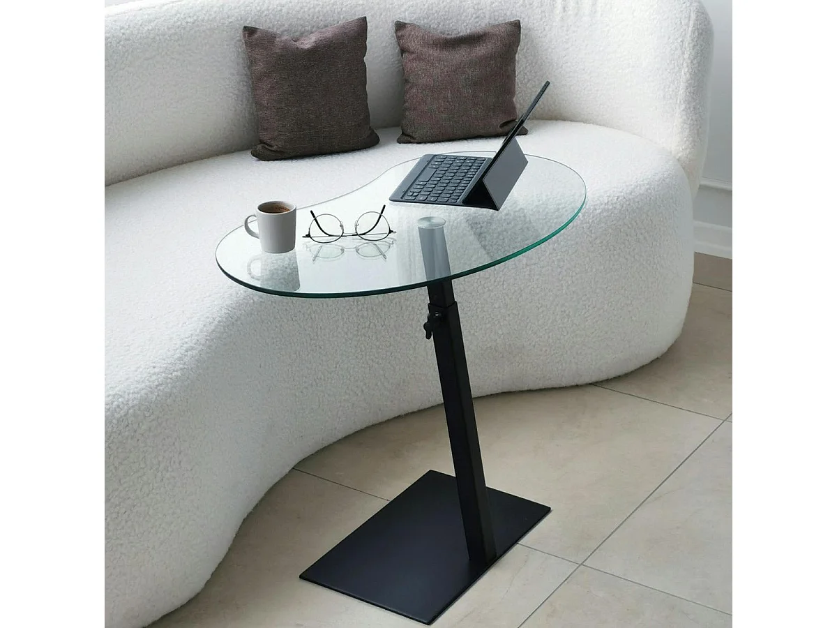Table d'appoint en verre pour ordinateur, réglable TULUM