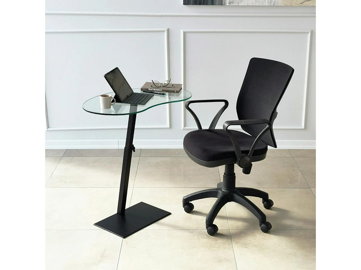 Table d'appoint en verre pour ordinateur, réglable TULUM