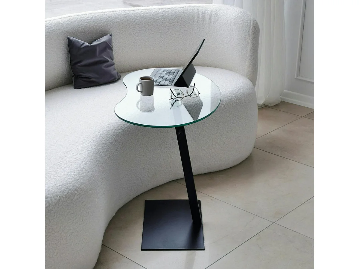 Table d'appoint en verre pour ordinateur, réglable TULUM