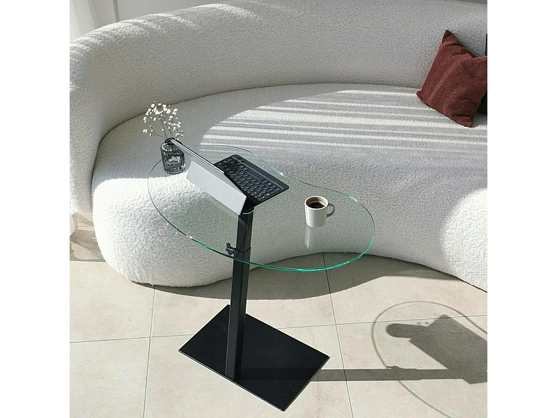 Table d'appoint en verre pour ordinateur, réglable TULUM