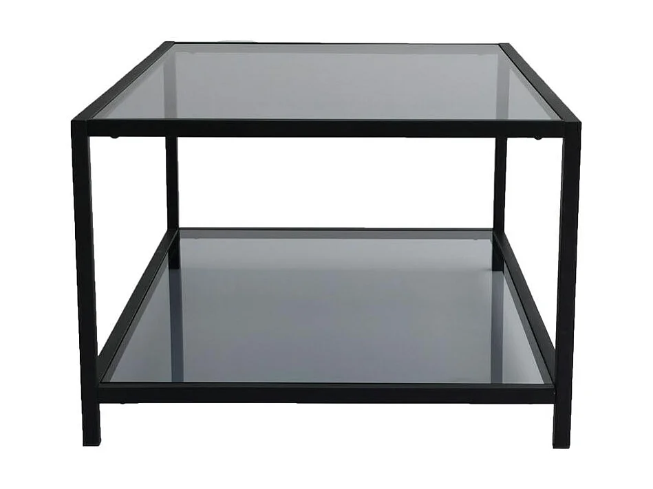 Table basse en verre fumé rectangulaire, 2 plateaux TULUM