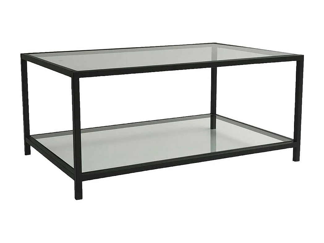 Table basse en verre rectangulaire, 2 plateaux TULUM