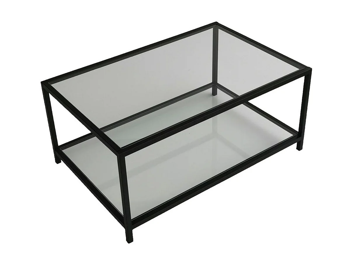 Table basse en verre rectangulaire, 2 plateaux TULUM