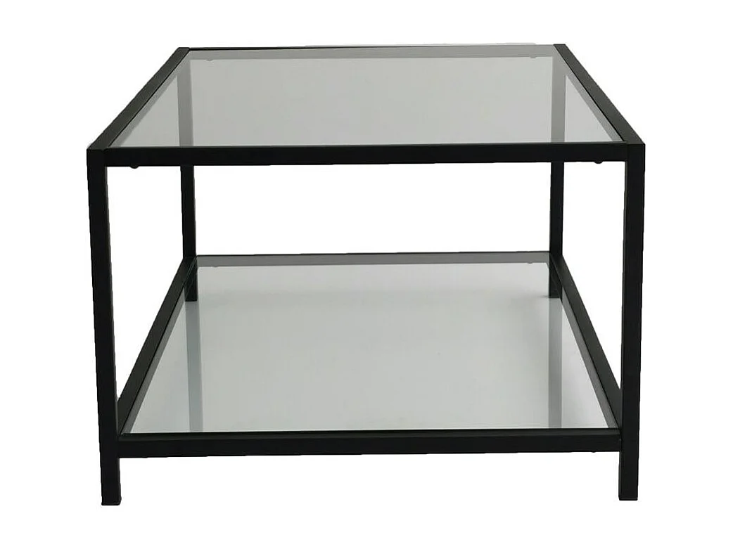 Table basse en verre rectangulaire, 2 plateaux TULUM