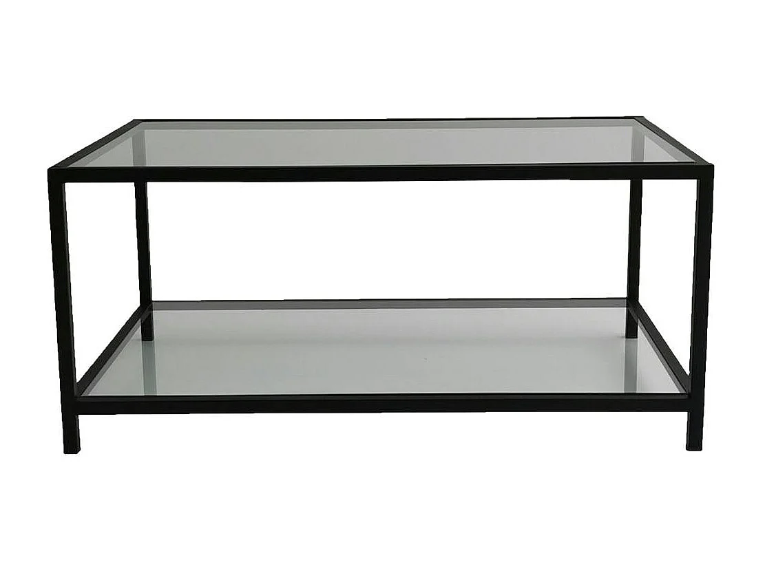 Table basse en verre rectangulaire, 2 plateaux TULUM