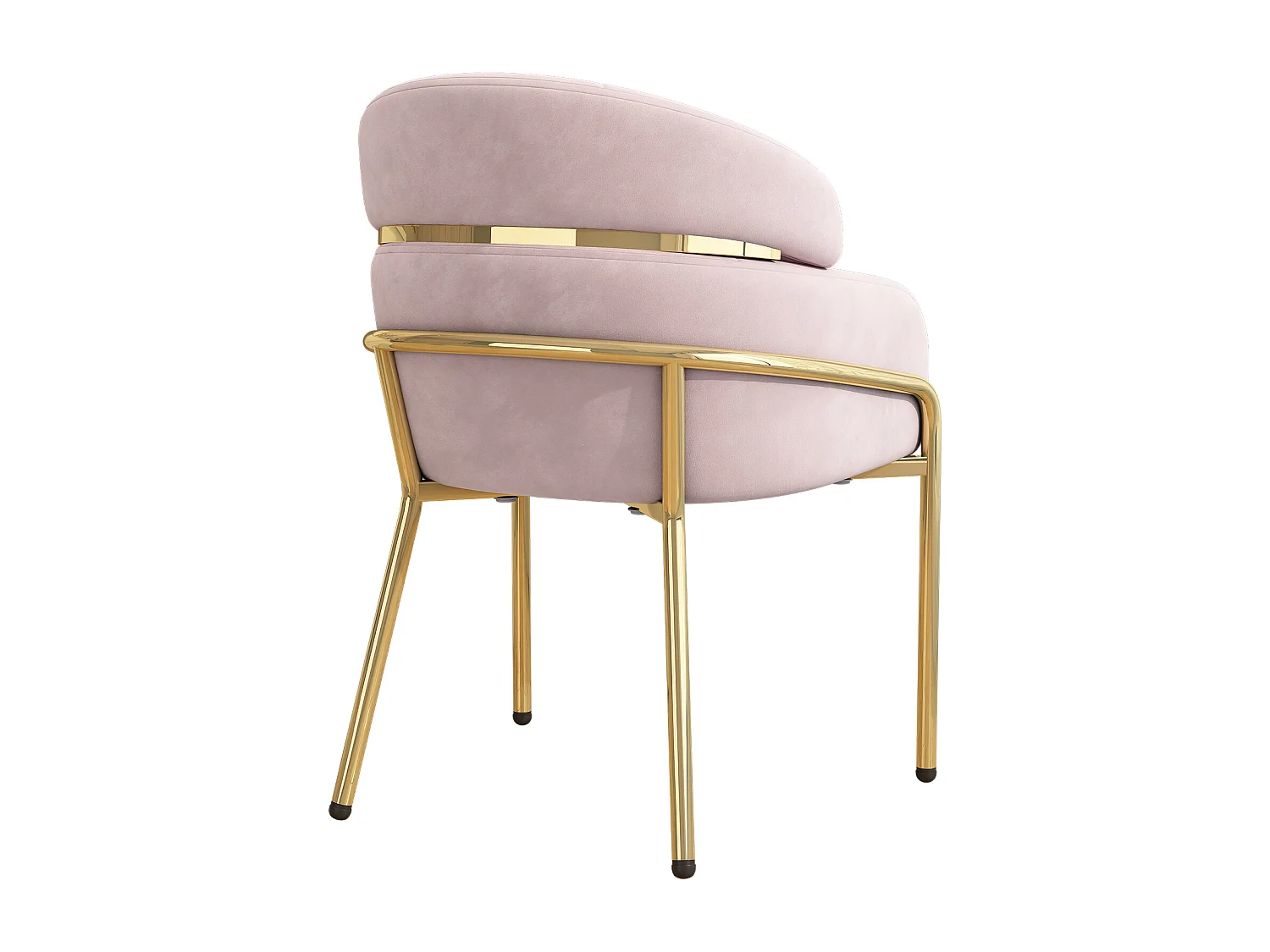 Chaise de maquillage en velours - 56.9 x 54.5 x 78 cm - pour salon et chambre - 4 pieds en métal - rose