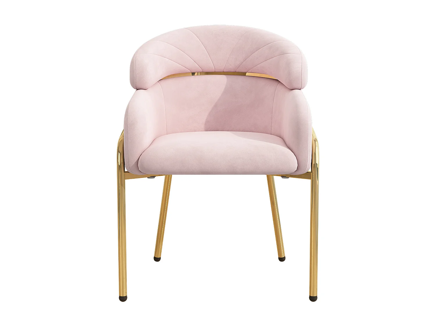 Poltrona da trucco in velluto - 56,9 x 54,5 x 78 cm - per soggiorno e camera da letto - 4 gambe in metallo - rosa