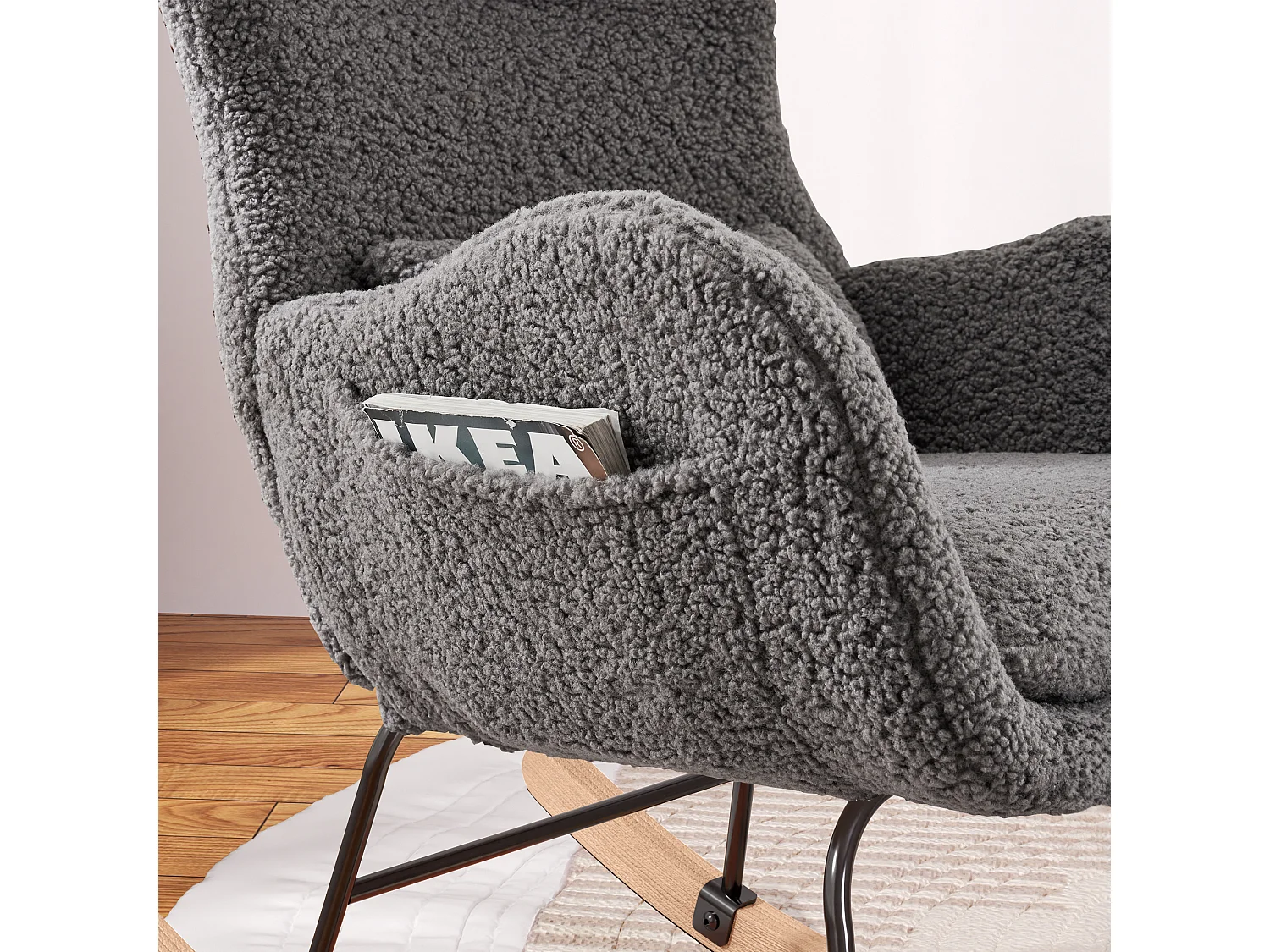 Fauteuil À Bascule Avec Accoudoirs - Chaise Berçante Design Avec Appui-Tête - Blanc