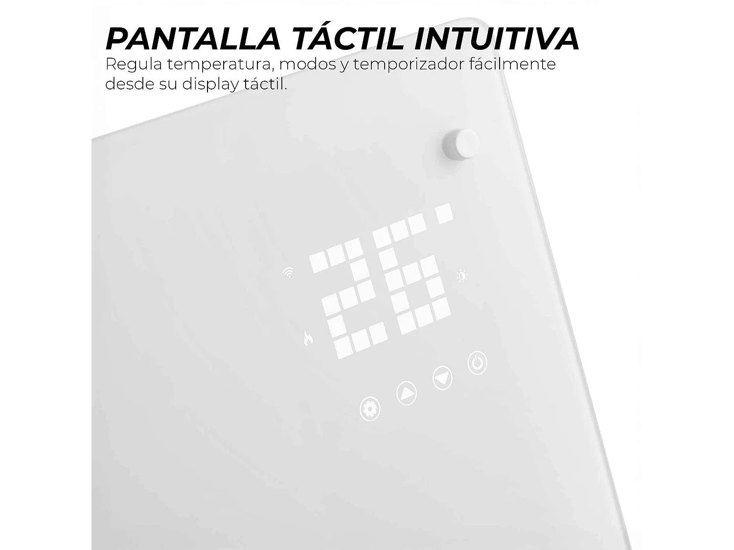 YOEVU - Emisor térmico de cristal 2500W , temporizador 24 horas, soporte con ruedas, 2 modos de potencia