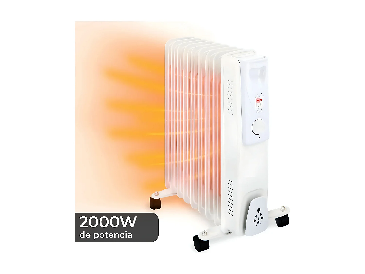 Yoevu-Radiador de aceite bajo consumo 9 elementos 2000W, blanco