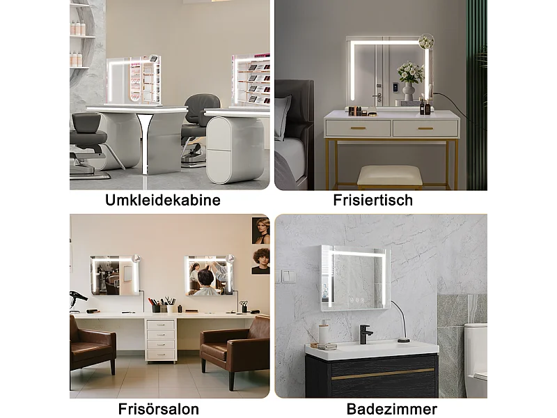 Miroir de courtoisie NETTLIFE avec éclairage Miroir Hollywood avec 9 LED Petit miroir cosmétique avec lumière Rotation à 360° Miroir de table