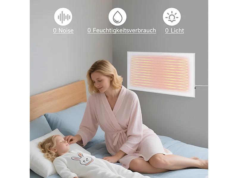 Nettlife Chauffage infrarouge, chauffage mural infrarouge à économie d'énergie - Chauffage électrique mural 170 W avec protection contre la surchauffe