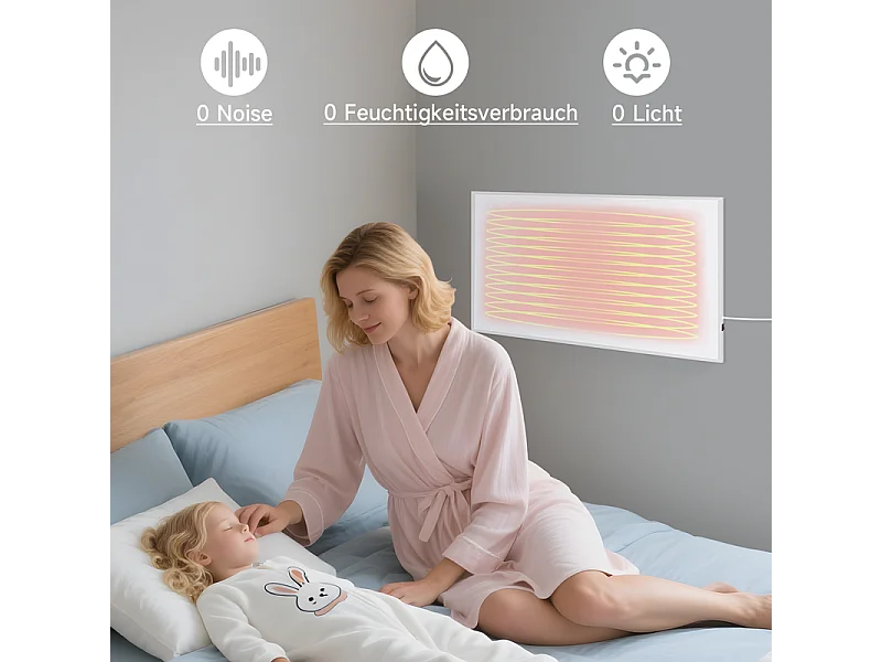 Nettlife Chauffage infrarouge, chauffage mural infrarouge à économie d'énergie - Chauffage électrique mural 170 W avec protection contre la surchauffe