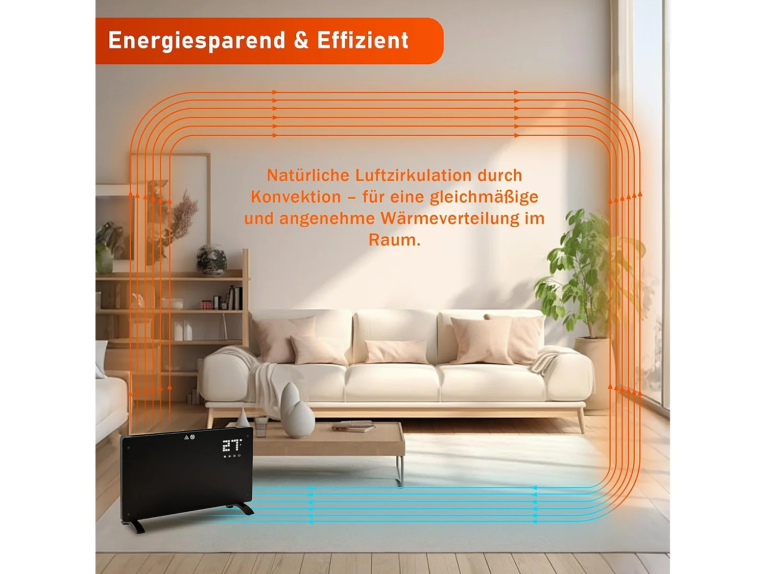 Nettlife Chauffage Électrique 2000W, Radiateur Silencieux avec Télécommande, Thermostat, Minuterie et 2 Niveaux de Puissance.