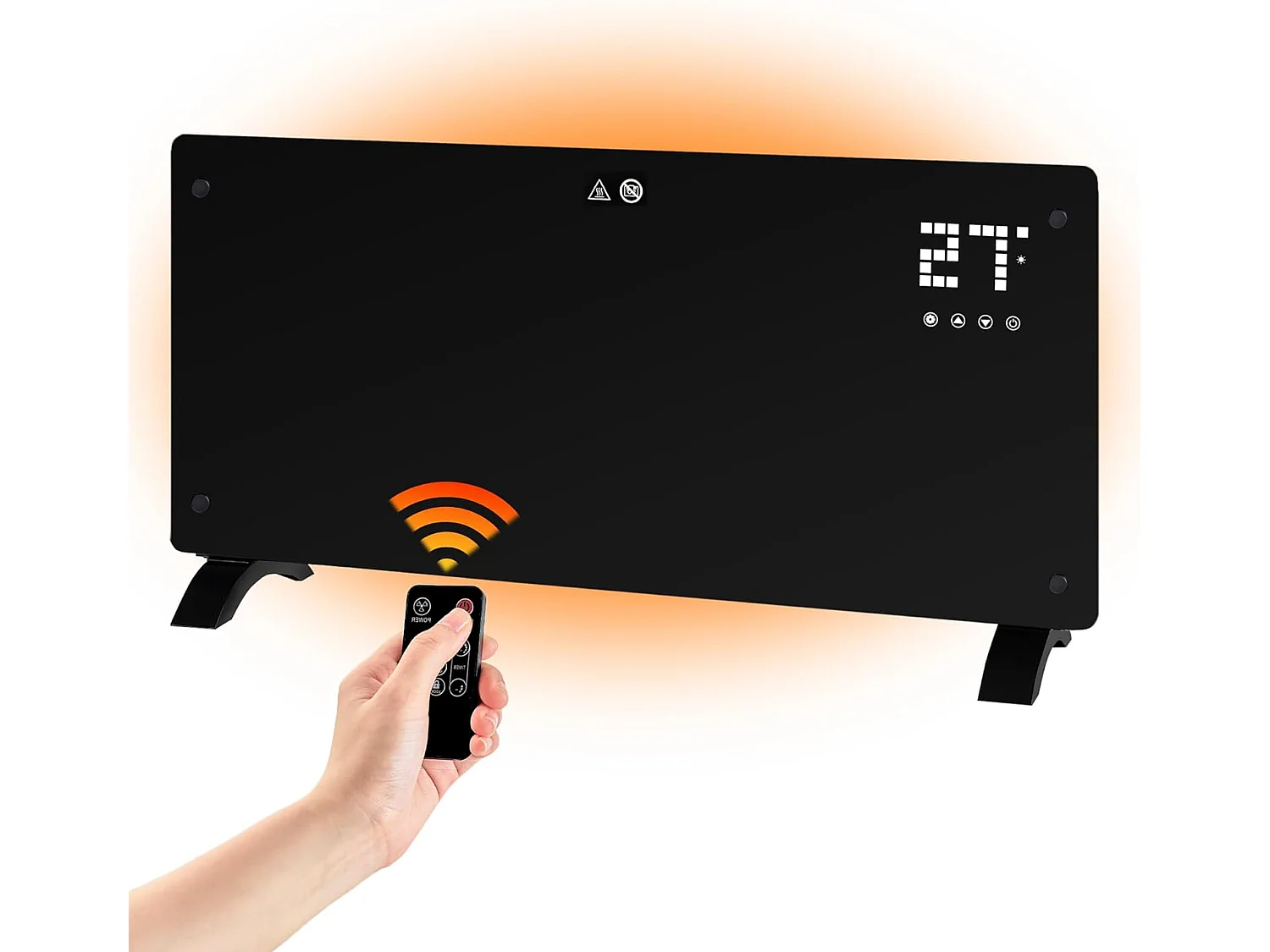 Nettlife Radiateur Électrique 2500W, Chauffage Autonome Économe en Énergie avec Télécommande, Thermostat et Minuterie.