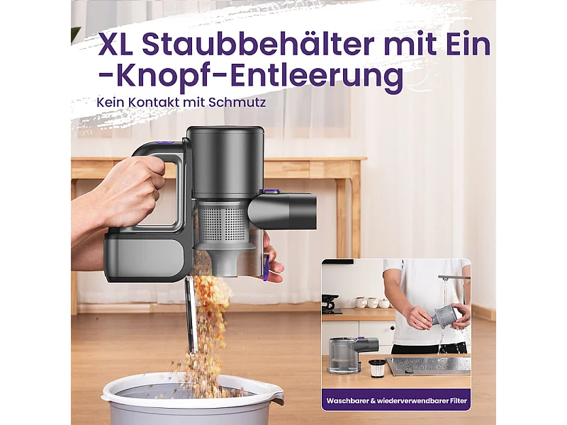 Aspirateur sans fil NETTLIFE, 500W/40000 Pa/40 min, batterie autonome, aspirateur balai léger avec lumière verte, idéal pour sols durs.