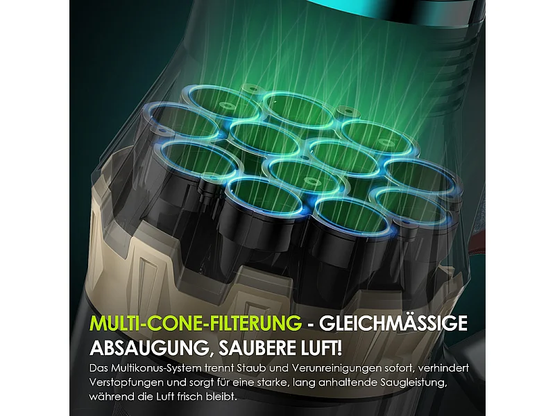 Aspirateur sans fil NETTLIFE, 45000 Pa/550W/60 min, avec brosse anti-emmêlement et moteur sans balais, aspirateur sans fil autonome, écran tactile LED