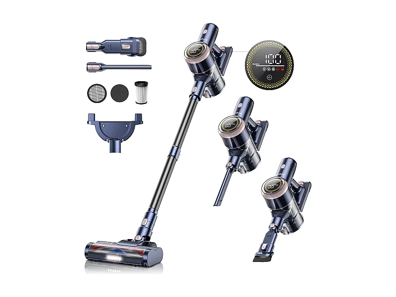 Nettlife S15: Bezprzewodowy odkurzacz ręczny o mocy 40 kPa. Czas pracy baterii: 60 minut, 5-warstwowa i 4-poziomowa filtracja.