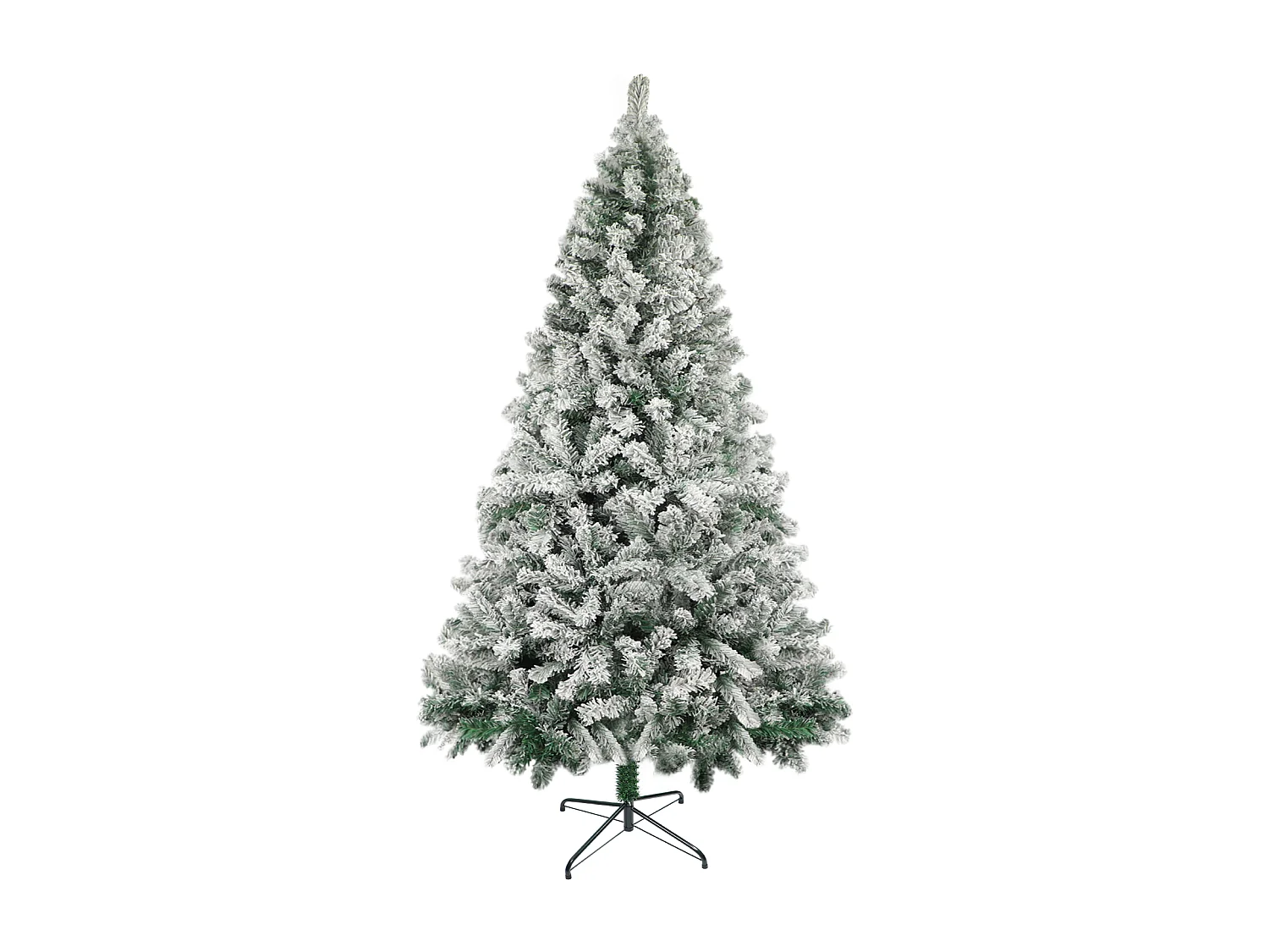 Árbol de Navidad nevado Nettlife de 210 cm, árbol artificial de PVC blanco nieve, fácil montaje con soporte metálico estable.