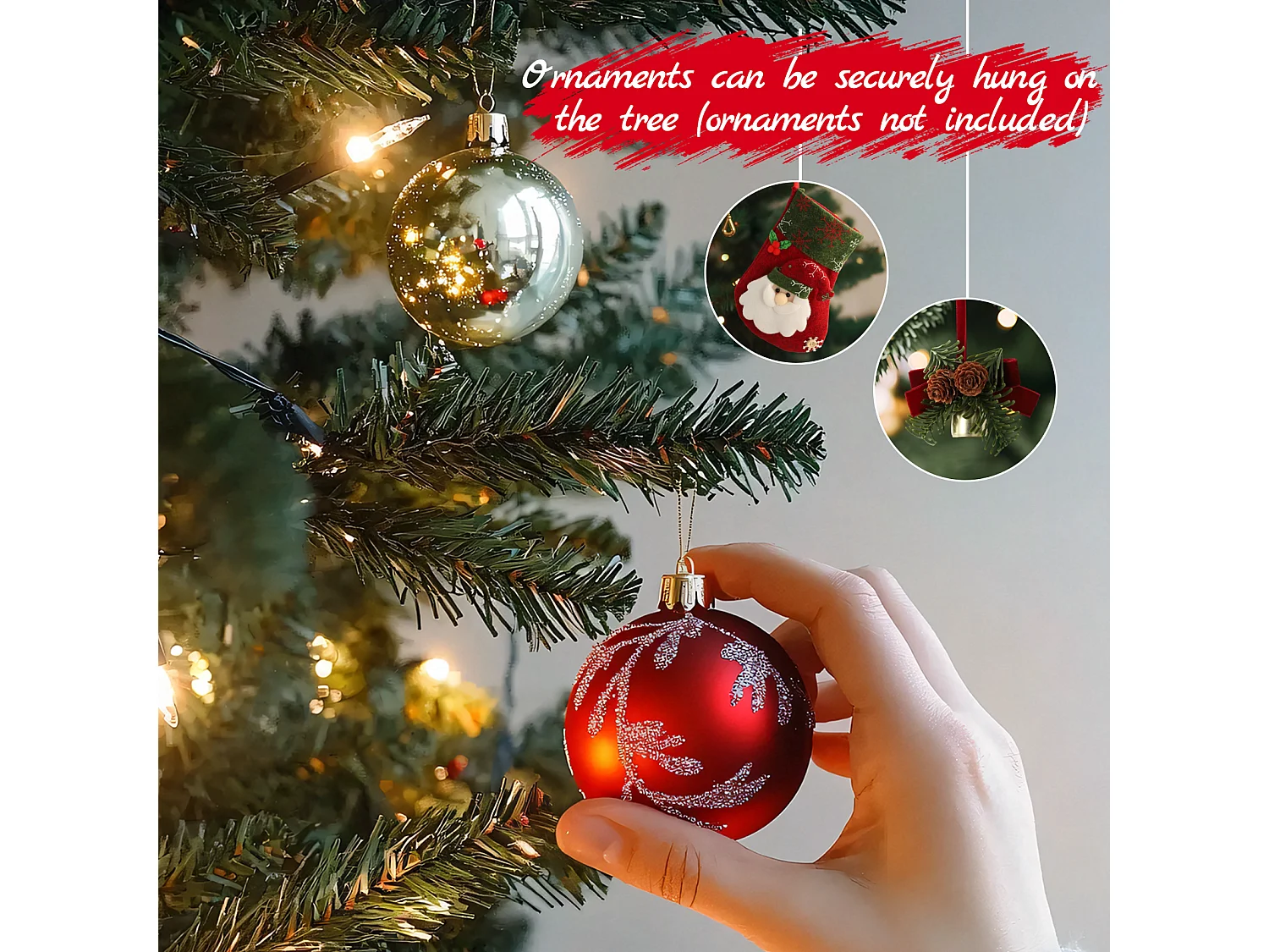 Sztuczna choinka Nettlife, 210 cm, ultrarealistyczne tworzywo PVC, szybki i łatwy montaż, zielona choinka na stabilnym metalowym stojaku.