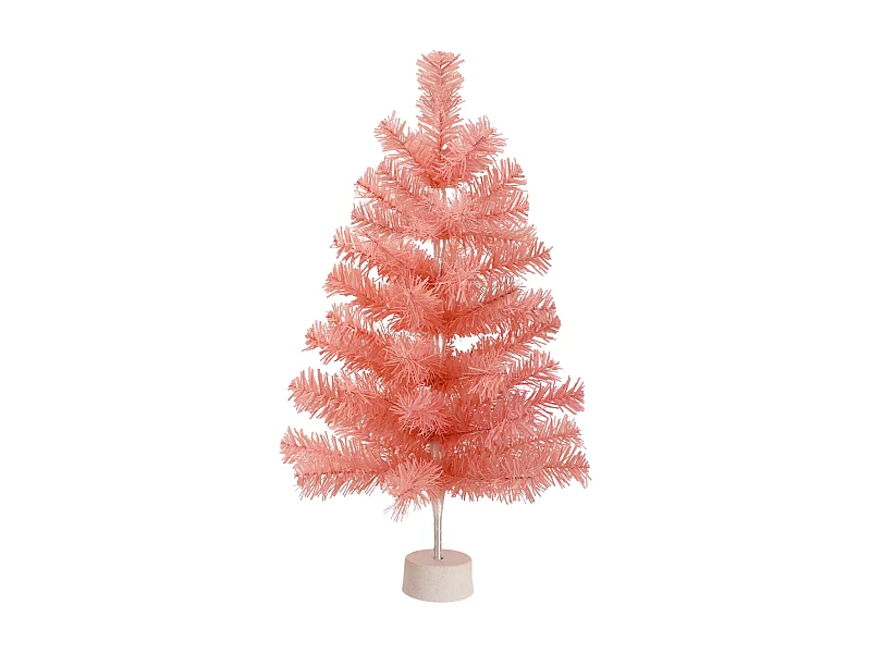 Nettlife Mini Sapin de Noël Rose 60 cm, Petit Arbre Artificiel en PVC pour Décoration de Table, Bureau et Fête.