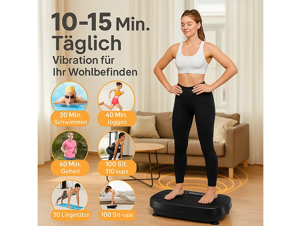 Platforma wibracyjna Nettlife 200W, urządzenie fitness z 199 poziomami i głośnikiem, kompletny trening domowy, maks. 150 kg.