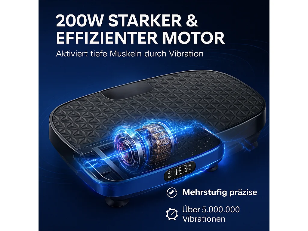 Platforma wibracyjna Nettlife 200W, urządzenie fitness z 199 poziomami i głośnikiem, kompletny trening domowy, maks. 150 kg.