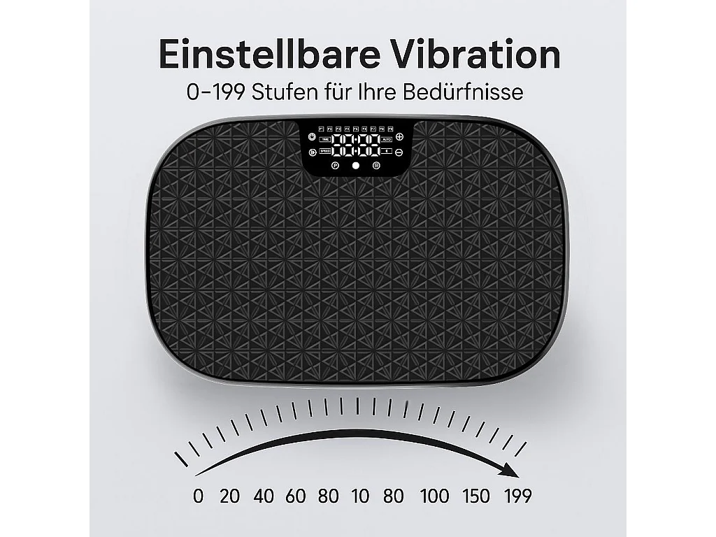 Nettlife Plateforme Vibrante 200W, Appareil Fitness avec 199 Niveaux & Haut-Parleur, Entraînement Complet à Domicile, Max 150 kg.