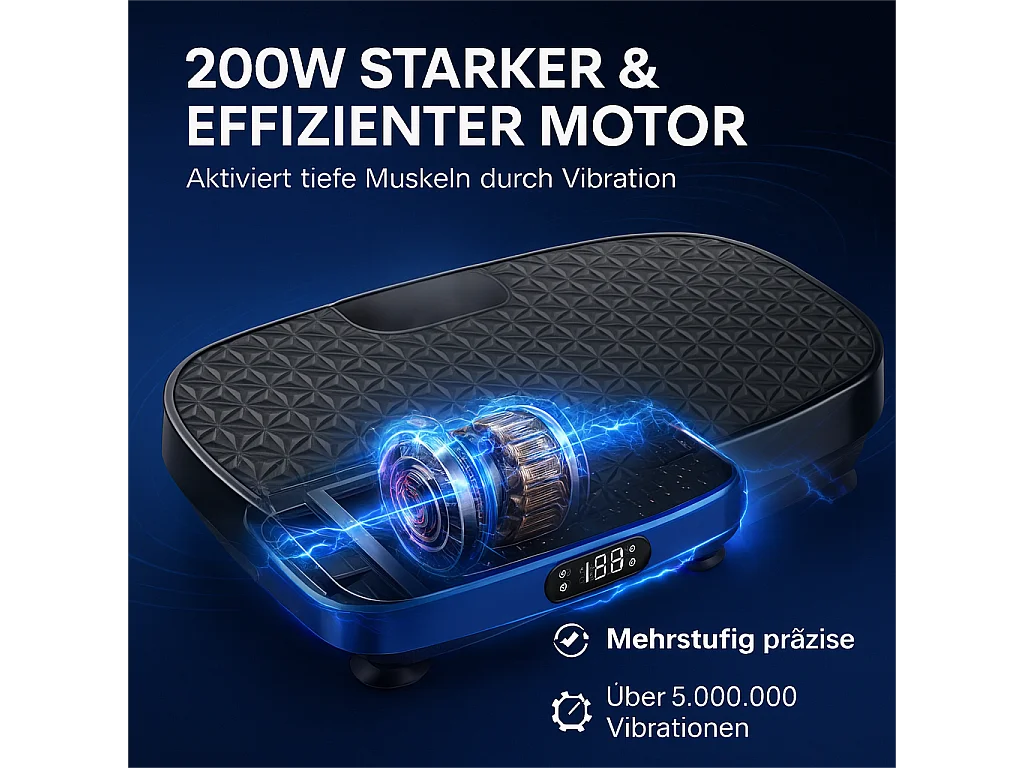 Nettlife Plateforme Vibrante 200W, Appareil Fitness avec 199 Niveaux & Haut-Parleur, Entraînement Complet à Domicile, Max 150 kg.