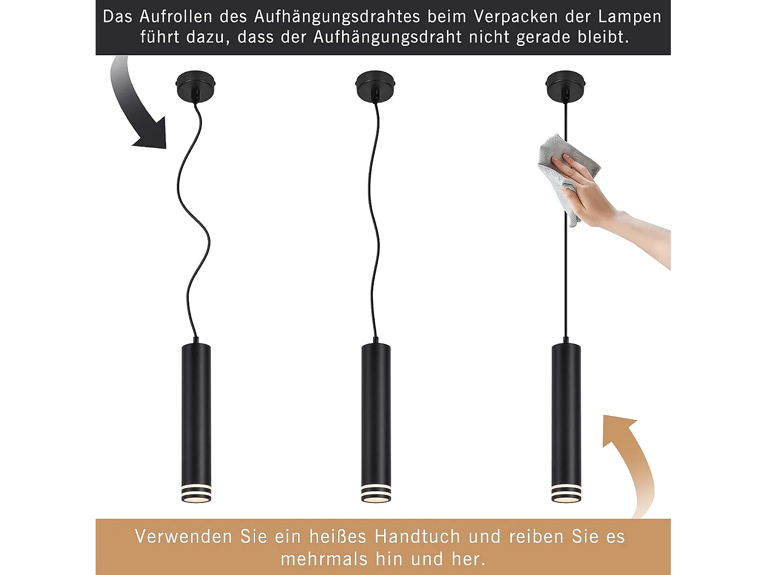 Lampa wisząca Nettlife GU10 Cylinder, 1 żarówka, nowoczesna aluminiowa lampa wisząca, regulowana wysokość