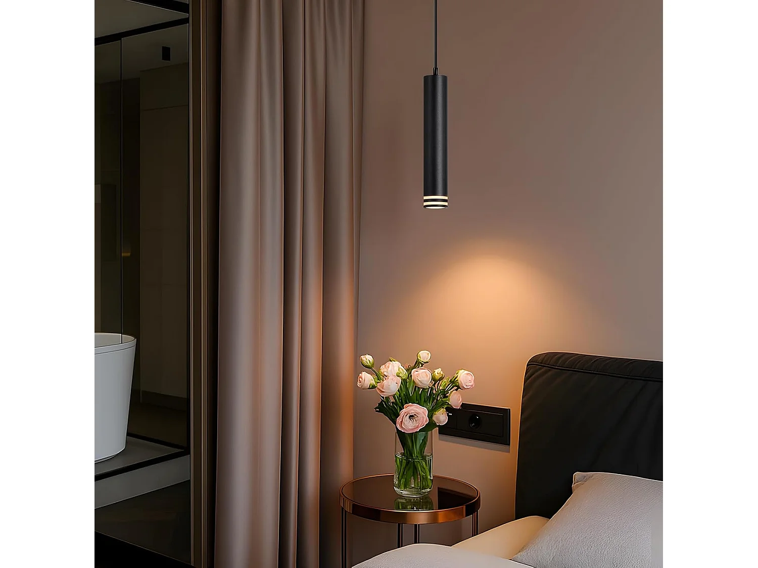 Suspension Nettlife GU10 cylindre lampe suspendue 1 lumière moderne en aluminium suspension lampe suspension réglable en hauteur