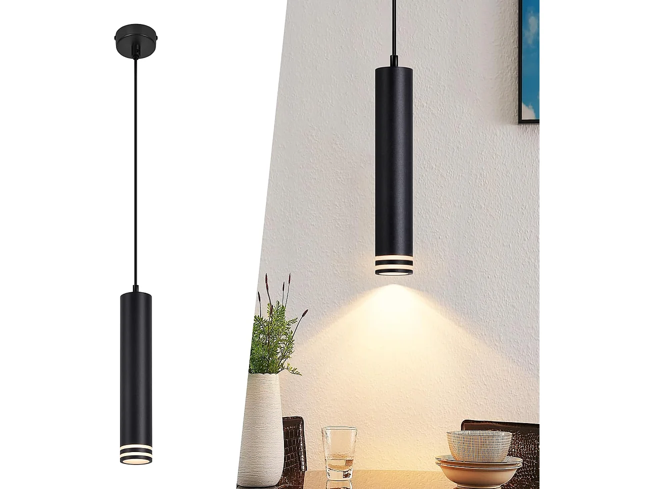 Suspension Nettlife GU10 cylindre lampe suspendue 1 lumière moderne en aluminium suspension lampe suspension réglable en hauteur