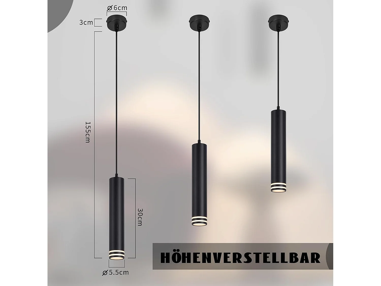 Suspension Nettlife GU10 cylindre lampe suspendue 1 lumière moderne en aluminium suspension lampe suspension réglable en hauteur