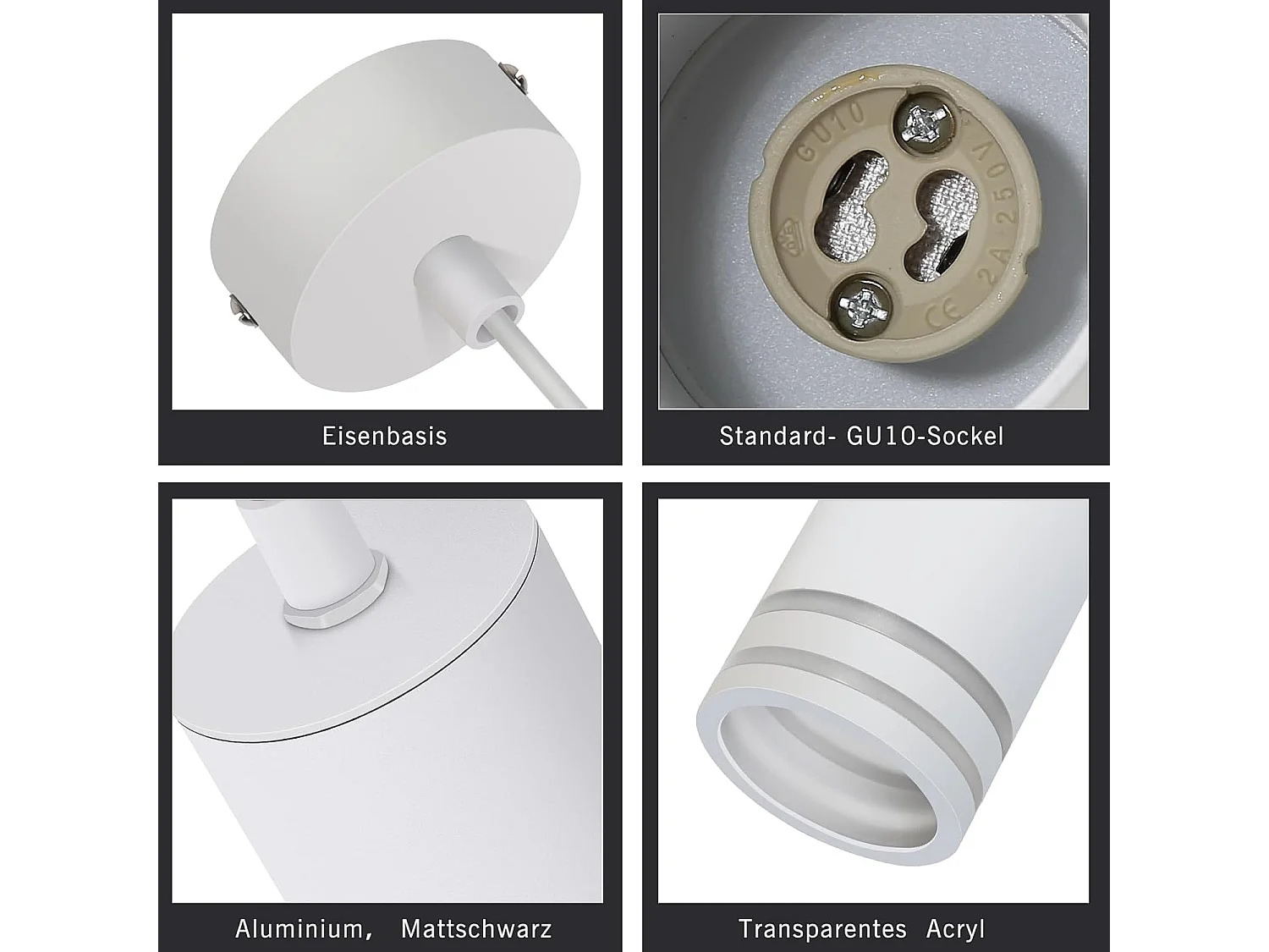 Suspension Nettlife GU10 cylindre lampe suspendue 1 lumière moderne en aluminium suspension lumière réglable en hauteur lampe suspendue