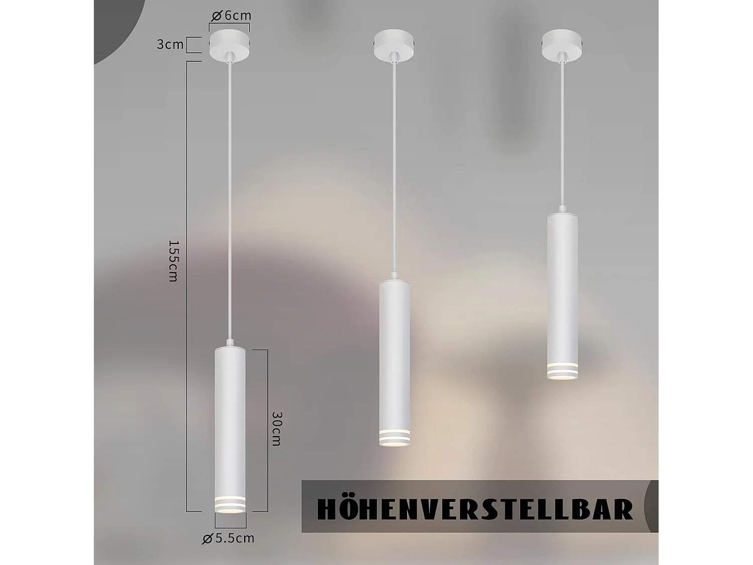 Suspension Nettlife GU10 cylindre lampe suspendue 1 lumière moderne en aluminium suspension lumière réglable en hauteur lampe suspendue