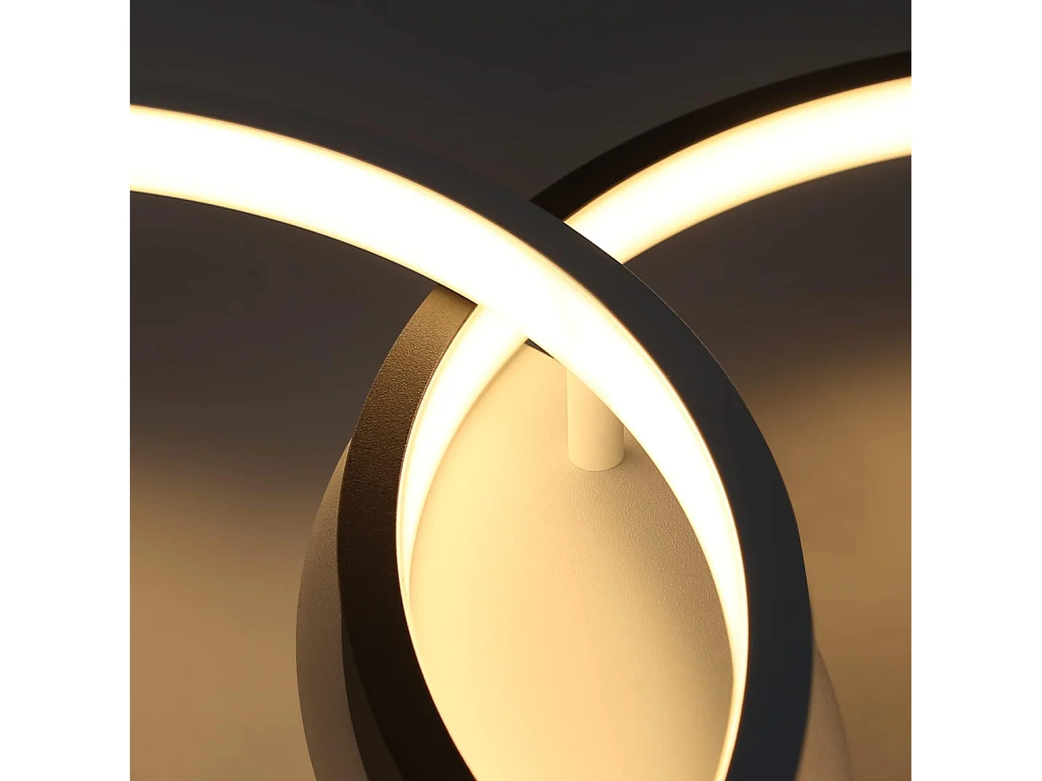 Nettlife Plafonnier LED Noir et Blanc, 24W Lampe de Plafond Moderne, Design 54CM, 3000K Blanc Chaud pour Salon, Chambre, Cuisine, Chambre d'enfant.