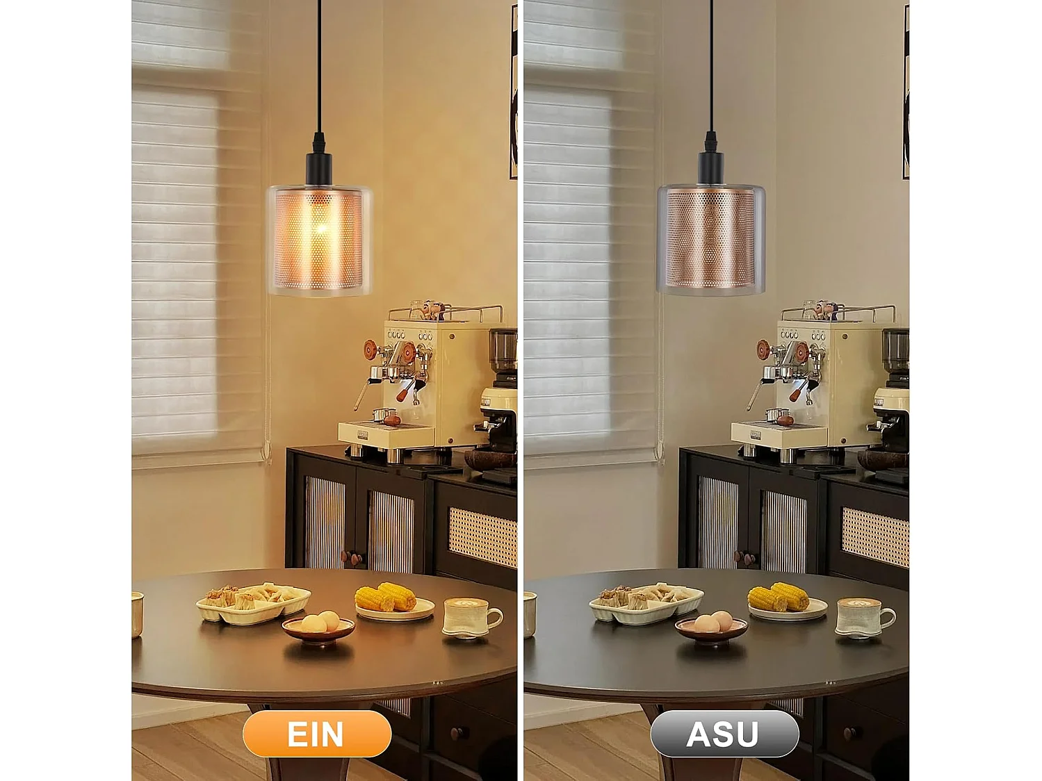 Suspension Nettlife Vintage 1 Ampoule : Suspension en Verre Doré avec Prise et Interrupteur Lampe Suspension E14 4,5 m Câble Métal Rétro