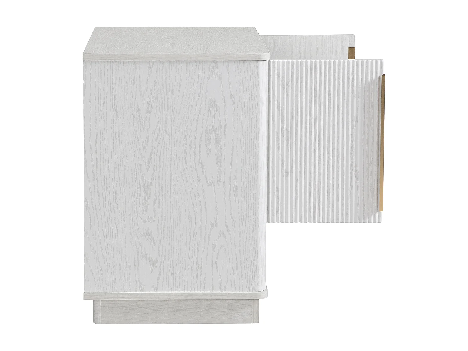 Moderner Schuhschrank 60x40x61 cm - 2 Türen - Offene Ablagefächer - Holzoptik-Finish - MDF - Weiß