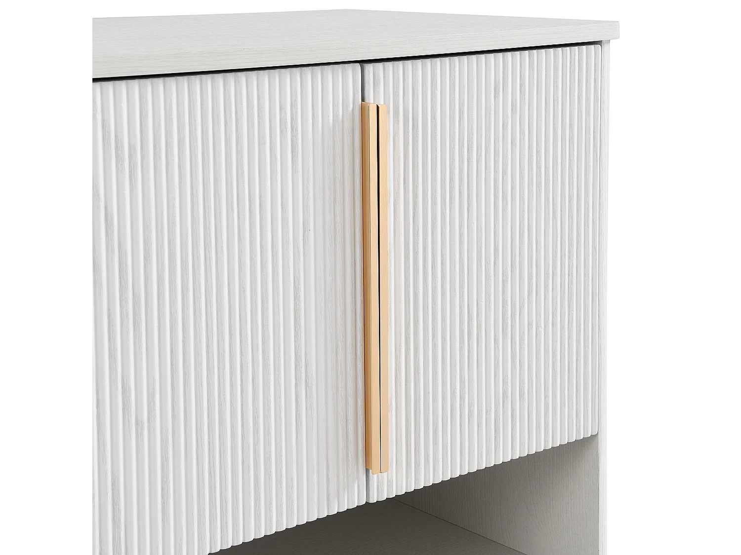 Meuble à chaussures moderne 60x40x61 cm - 2 portes - Étagères ouvertes - Finition imitation bois - MDF - Blanc