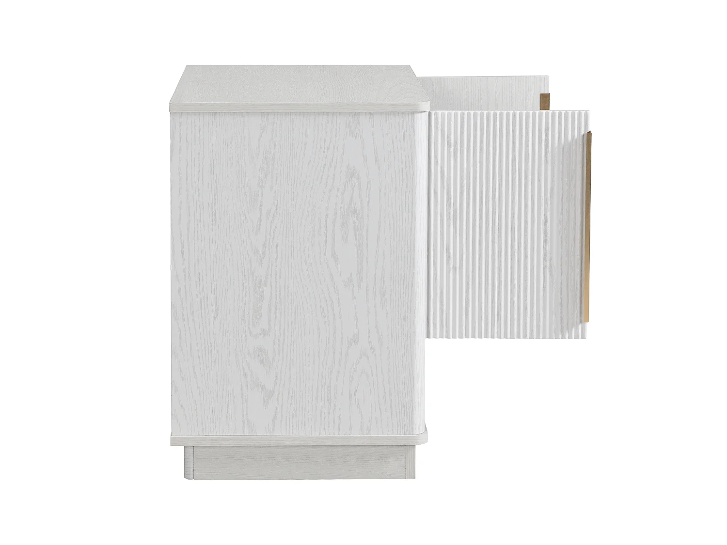 Meuble à chaussures moderne 60x40x61 cm - 2 portes - Étagères ouvertes - Finition imitation bois - MDF - Blanc