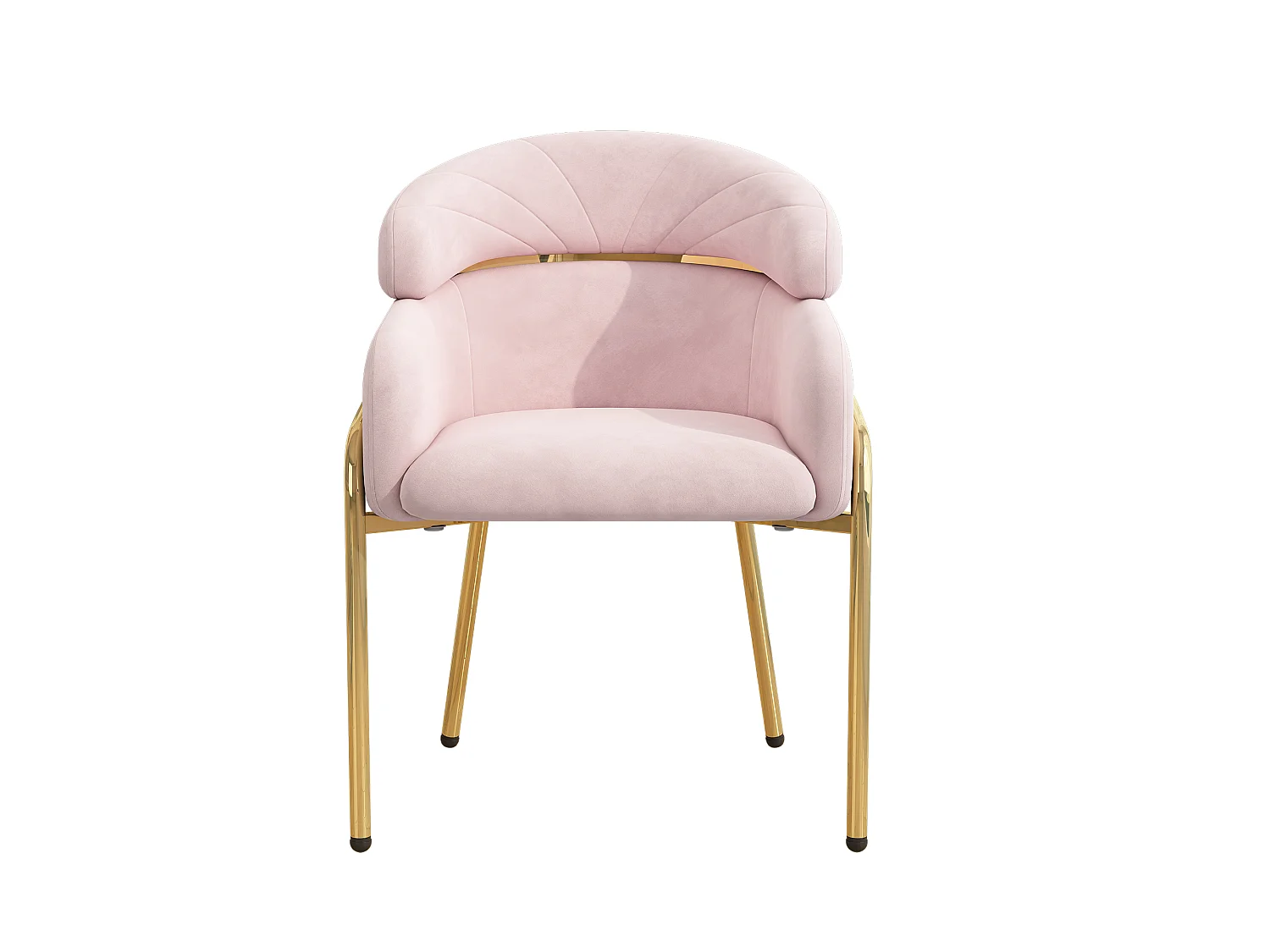 Spisestol - 45x53x79cm - Metalben - Fløjlsstof - Pink