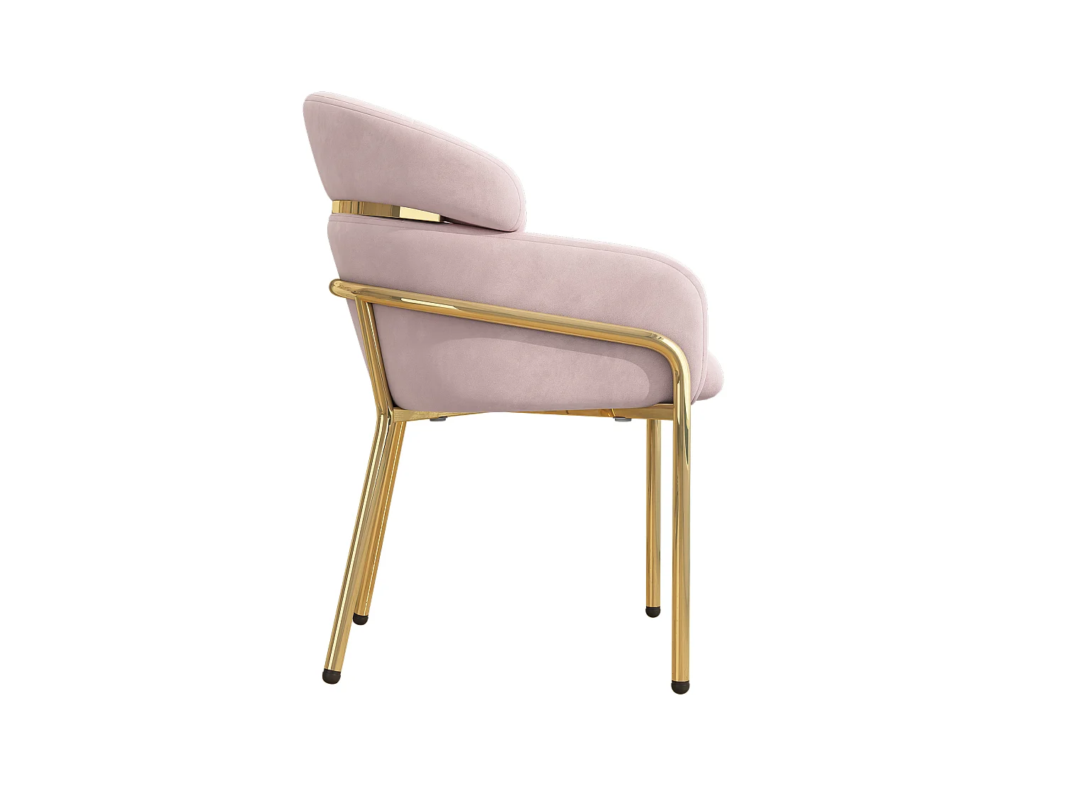 Spisestol - 45x53x79cm - Metalben - Fløjlsstof - Pink