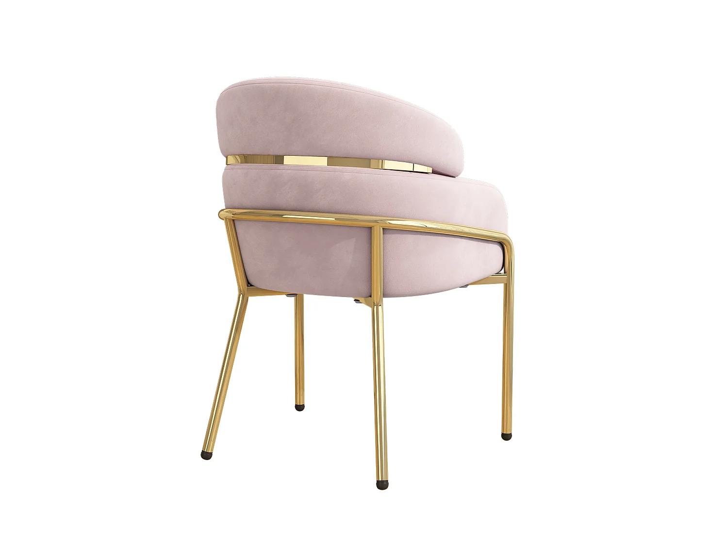 Spisestol - 45x53x79cm - Metalben - Fløjlsstof - Pink