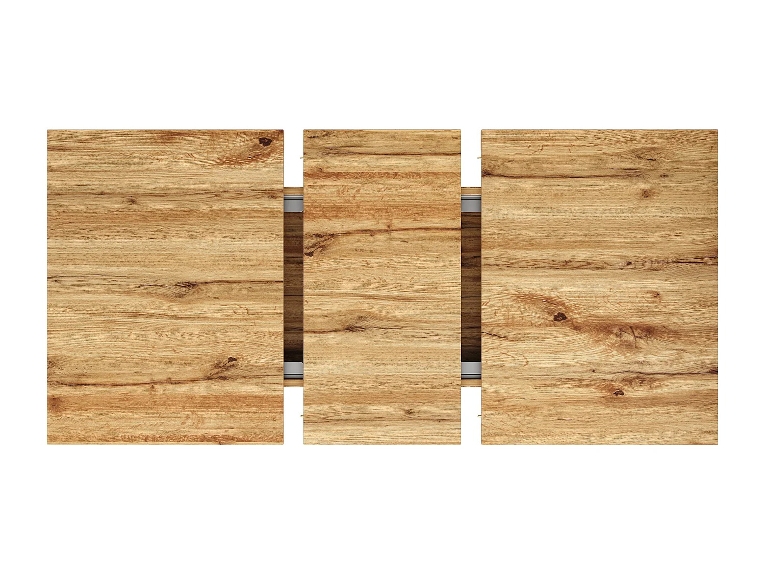 Table à manger extensible 120/160x75x75.5 cm - Pour 6 personnes - MDF + métal - Naturel