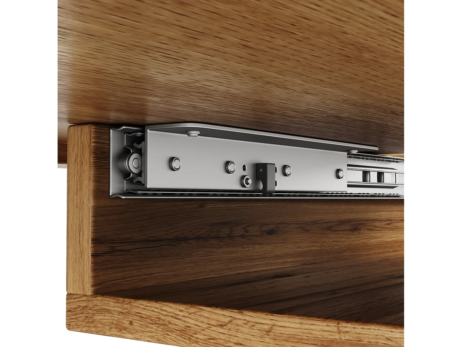 Table à manger extensible 120/160x75x75.5 cm - Pour 6 personnes - MDF + métal - Naturel