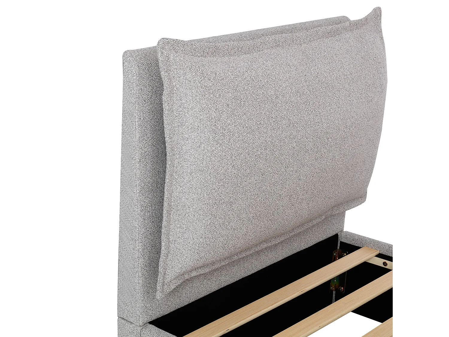 Lit enfant 90x200cm - avec tête de lit rembourrée - avec 1 tiroir - Tissu chenille - Gris (matelas non inclus)