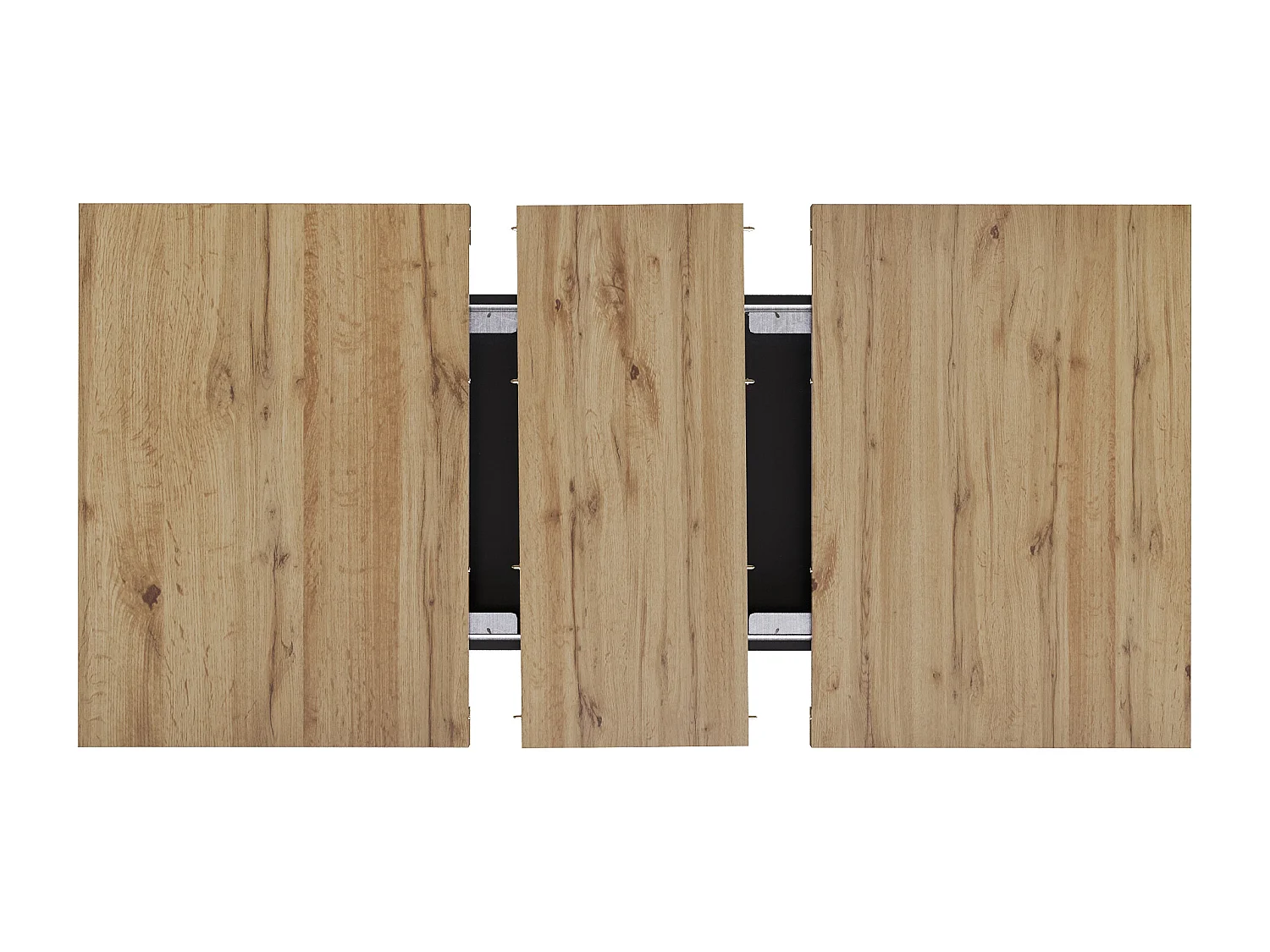 Table à manger extensible 110/140x80x75 cm - Pour 6 personnes - 1 porte - 2 tiroirs - MDF + métal - Noir